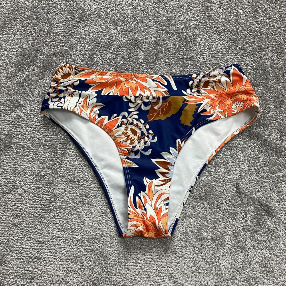 Unbranded Bikini Bottom Womens Medium Multicolor Floral High Rise Summer Beach